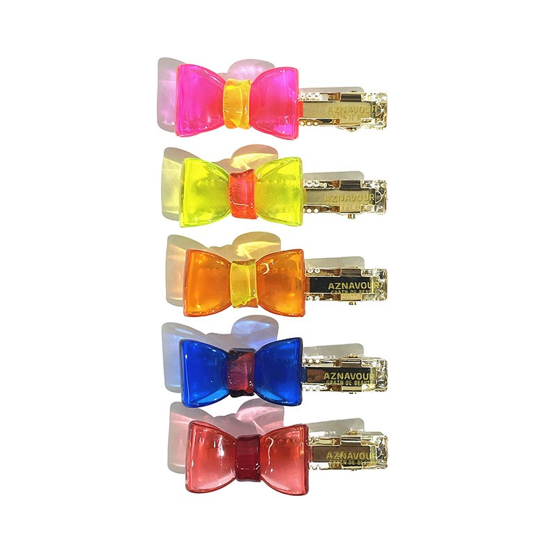 South Korea AZNAVOUR Jewelry Headwear Acetic Acid Elegant Plain Transparent Bow Duckbill Clip Women's YZJ0872