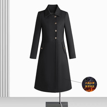 职业装呢子大衣女中长款冬加厚夹棉毛呢外套空姐制服珠宝店工作服