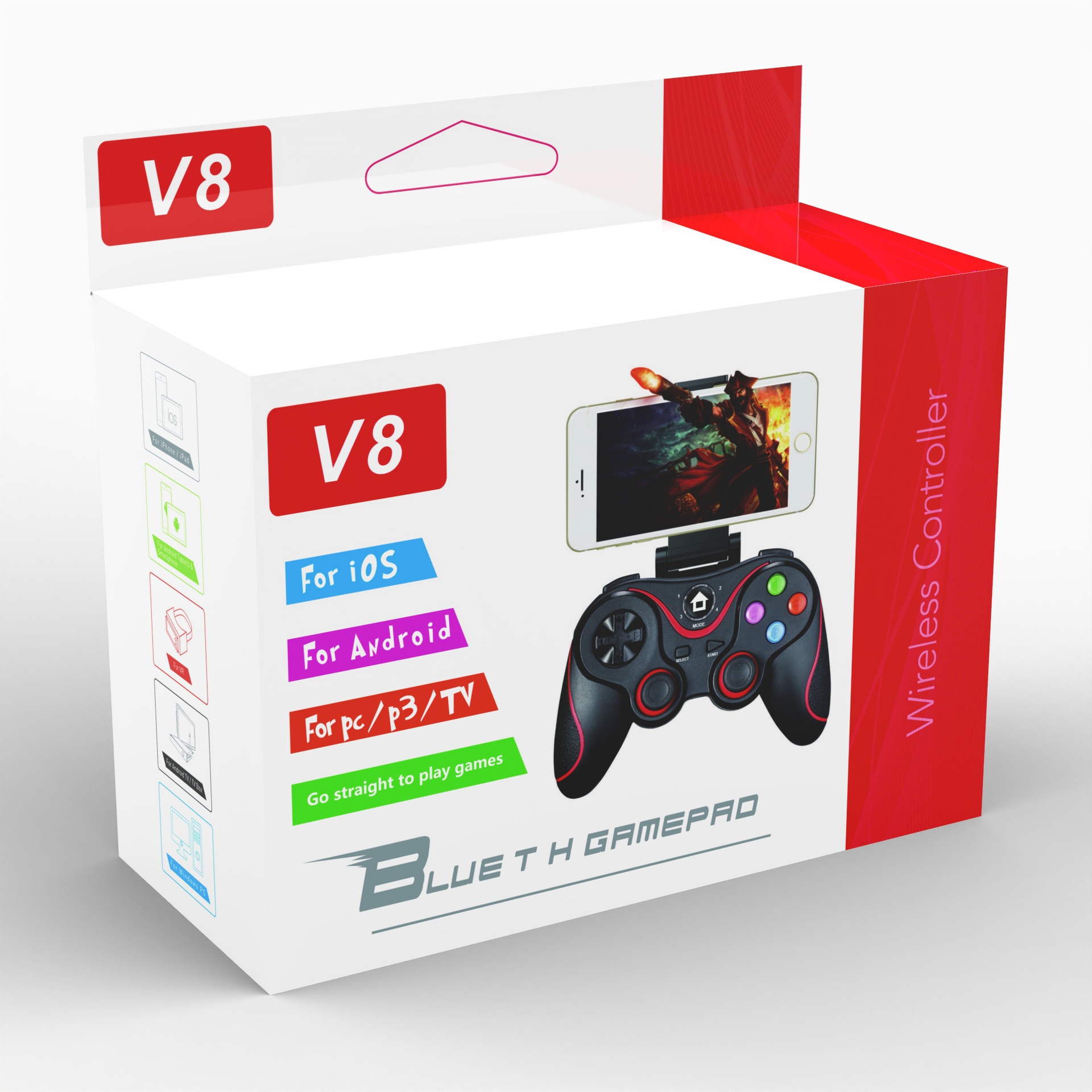 V8 v13 x3 t3 teléfono móvil gamepad inalámbrico IOS Android p3 p4 Switch mango multifunción