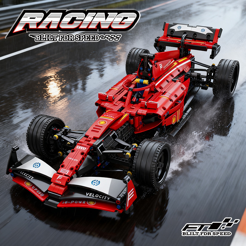 Cross-Border F1 Formula Racing Car Compatible with Lego Building Block Model Remote Control Assembled Sports Car Educational Boy Toy Gift