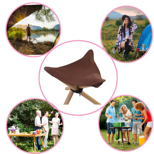 Outdoor folding stool triangle stool cloth portable fishing chair camping hiking local material triangle cloth stool
