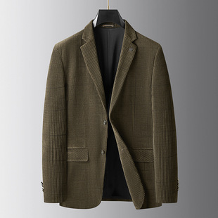 Autumn and Winter 2024 New Men's Suit Plus Large Size Business Casual Striped Suit Jacket Men's Single Western