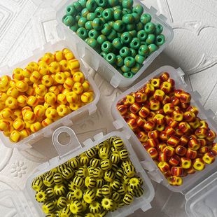 ✔ Czech Rice Beads Christmas Red, Green, Yellow and White Color about 4mm DIY Handmade Beads Handmade Material Glass