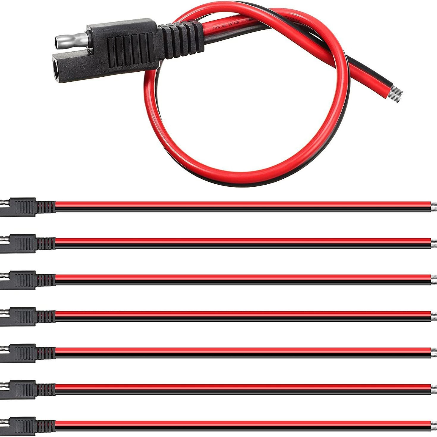 Соединительный кабель 14AWG, совместимый с SAE, 30 см, 2-контактный одиночный разъем, быстроразъемный автомобильный удлинительный кабель питания