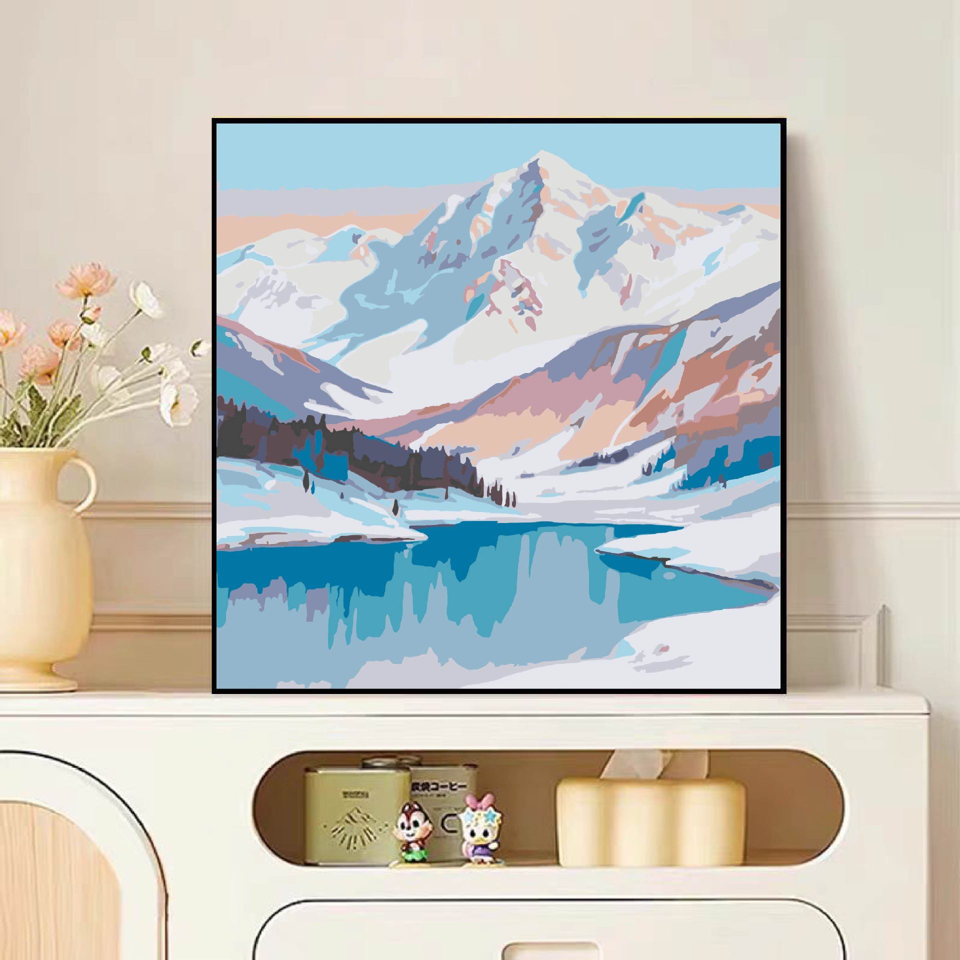 Diy pintura al óleo digital dibujos animados para niños pinturas acrílicas pintadas a mano pinturas de tamaño pequeño pinturas al óleo pintadas de color simple descompresión