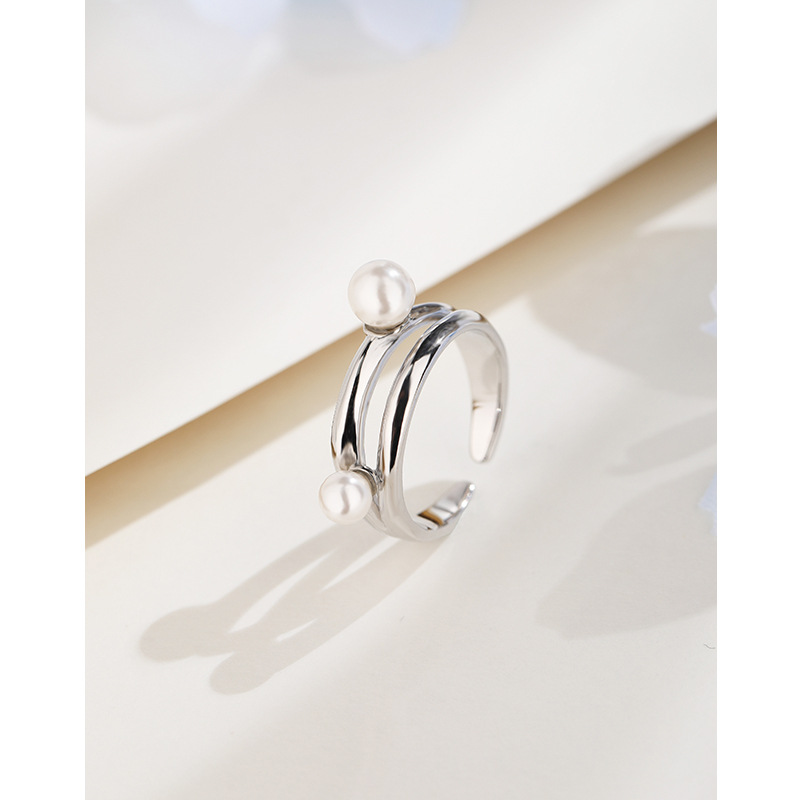 Anillo de cuentas plata 925