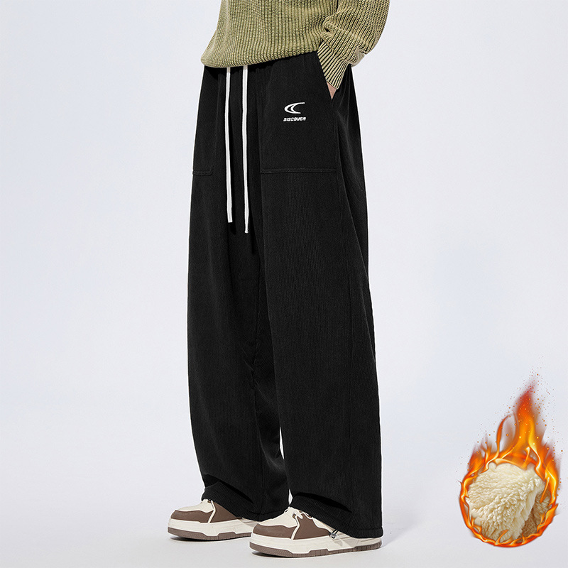 3735Ab Large Size Corduroy Men's Pants with Fleece Lining, Thickened Straight-Leg Sherpa Sweatpants, Cross-Border Trade, Casual Pants for Big and Tall Men 3735Ab Large Size Corduroy Men's Pants with Fleece Lining, Thickened Straight-Leg Sherpa Sweatpants, Cross-Border Trade, Casual Pants for Big and Tall Men