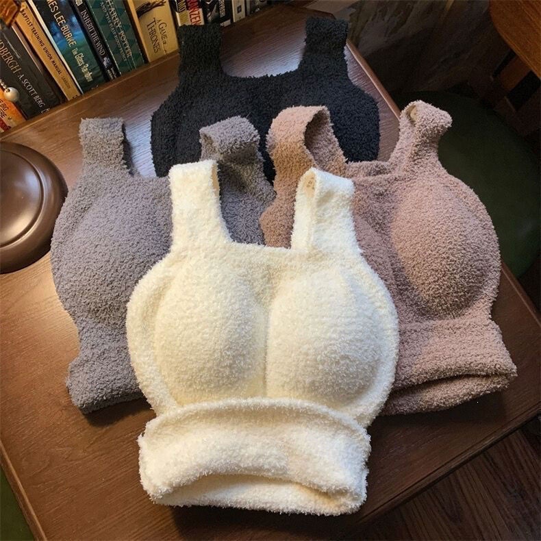 Autumn and Winter Lamb Wool Seamless Camisole Vest, Integrated for Inner and Outer Wear, Warm Fleece-Lined and Thickened Thermal Underwear, Wool