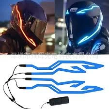 Декоративная световая полоса в стиле TikTok для мотоциклетных шлемов, украшение шлема холодной световой полосой, клейкая световая полоса.