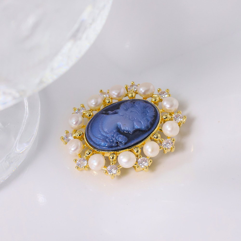 Retro Cameo relieve colgante broche de doble propósito nicho de diseño de alto nivel flor de pecho broche colgante