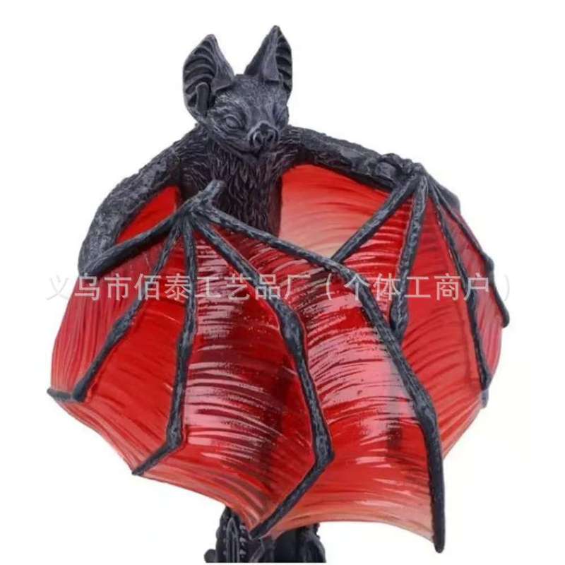跨境新款Gothic bat wings哥特式蝙蝠之翼台灯万圣节树脂摆件|undefined