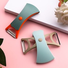 跨境贴标二合一瓜果削皮器厨房多功能瓜果刨去皮两用刨子旋转收纳