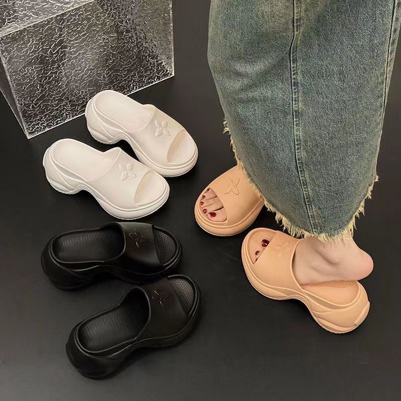 크로스플라워 9 cm 여성뮬슬리퍼형샌들