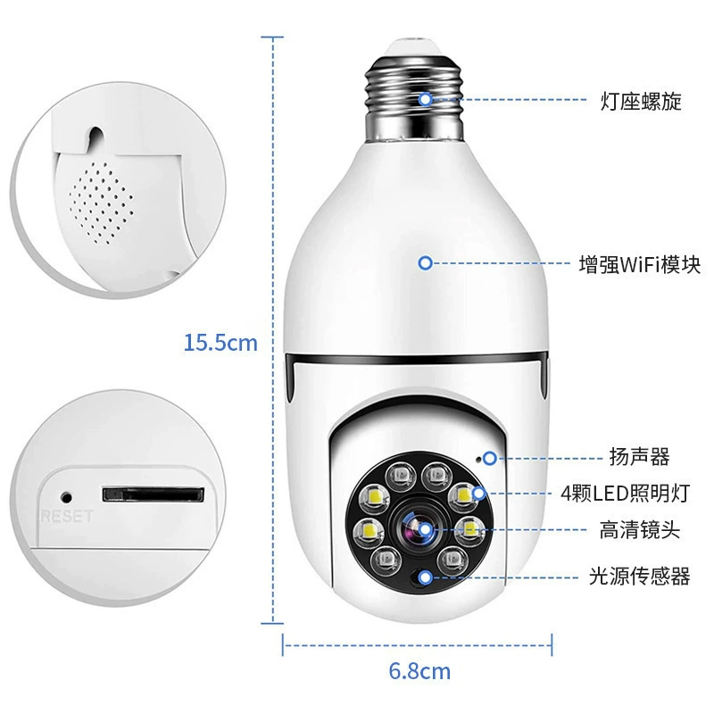 CCTV camera, monitor, wireless bulb