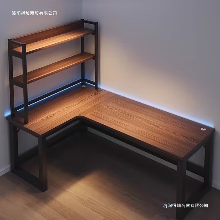 Corner Computer Desk L-Shaped Desktop Home E-Sports Table Desk Bookshelf Bedroom Study Table Office Desk Chair Game Table