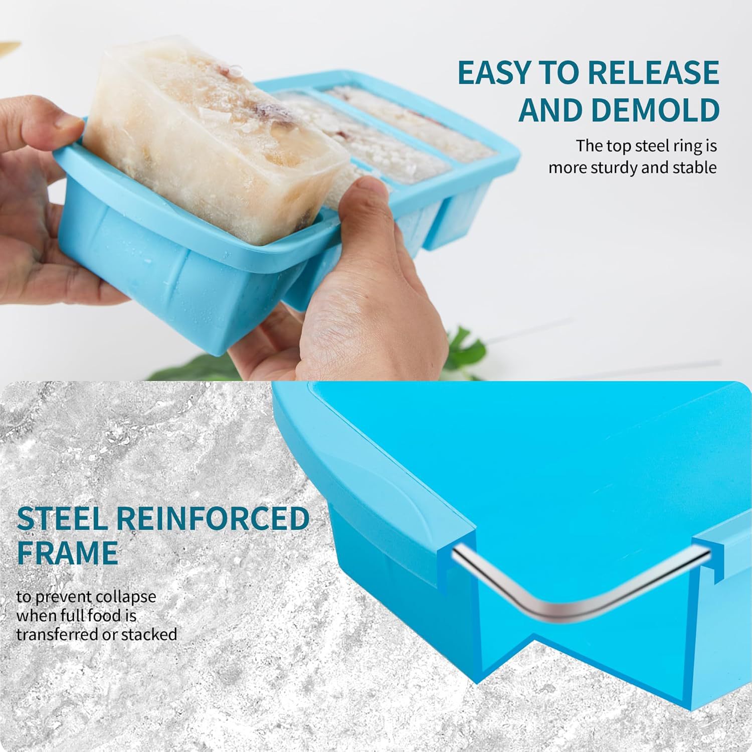 Big food silicone, handheld storage box, 4 cells 3