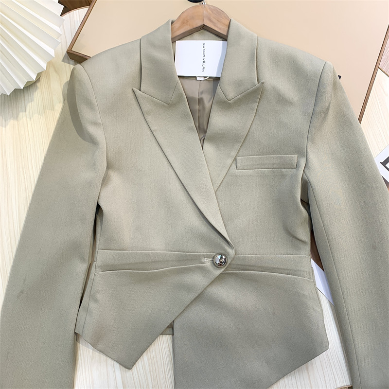 Special Clearance Deep V Neck Waist Small Suit for Women Spring French Style High-End Long-Sleeved Short Jacket Non-Returnable and Non-Exchangeable