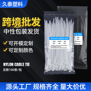 Self-locking nylon cable tie 100 pieces neutral packaging nylon cable ties factory wholesale foreign trade cable tie