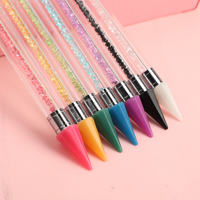 FUENTE Taladro de uñas de fábrica crayón de cera viene con taladro de punto pegajoso taladro de descarga taladro de succión pluma Punta de grano pluma herramienta de joyería