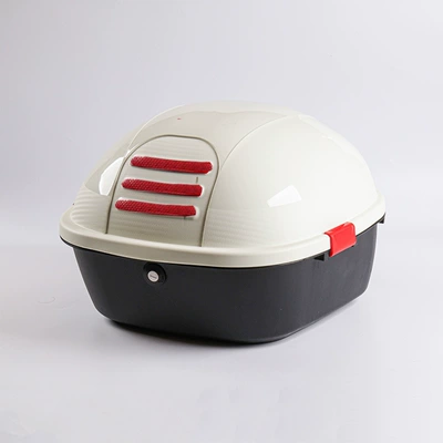 Free Shipping, Taller and Larger Motorcycle trunk - cream-white-free-installation-pack-random-stickers