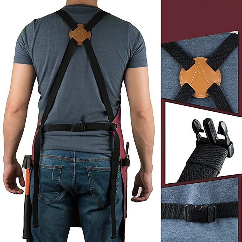 Amazon transfronteriza delantal de lona de algodón logotipo personalizado Cafe Barber overoles delantal de fábrica al por mayor