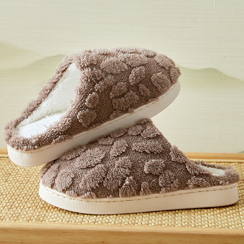 Pantuflas de algodón con sensación de pisar excremento, estilo ins, para chicas energéticas, novedad de otoño e invierno 2025, pantuflas cálidas de felpa para interiores del hogar