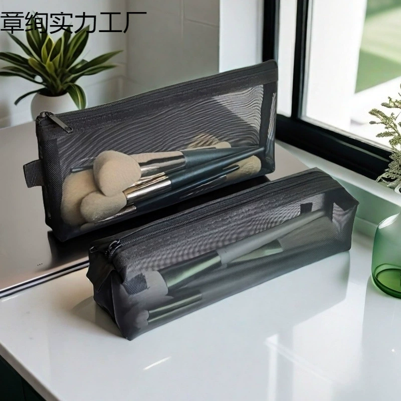 Прозрачная сетчатая портативная помада в стиле ins, косметичка для глазури для губ, дорожная косметичка для путешествий, карандаш для бровей, сумка для кистей для макияжа