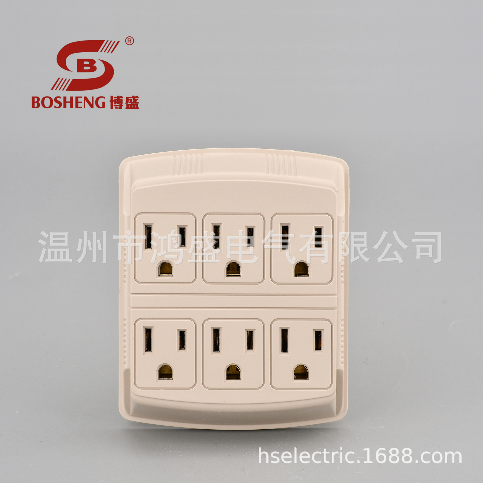 美式美标一转六墙壁插座开关 ABS多功能插排转换插头南北美菲律宾