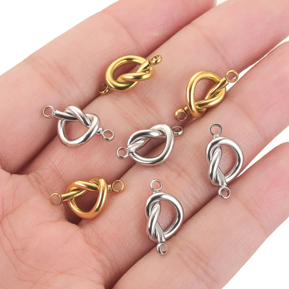 5 PCS/Package Stainless Steel Knot Jewelry Buckle Simple Style display picture 4