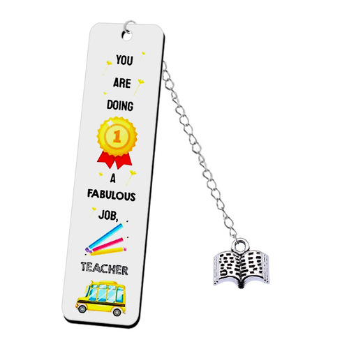New stainless steel color printed cultural and creative bookmarks, thanksgiving student commemorative gifts, book pendants, Christmas souvenirs