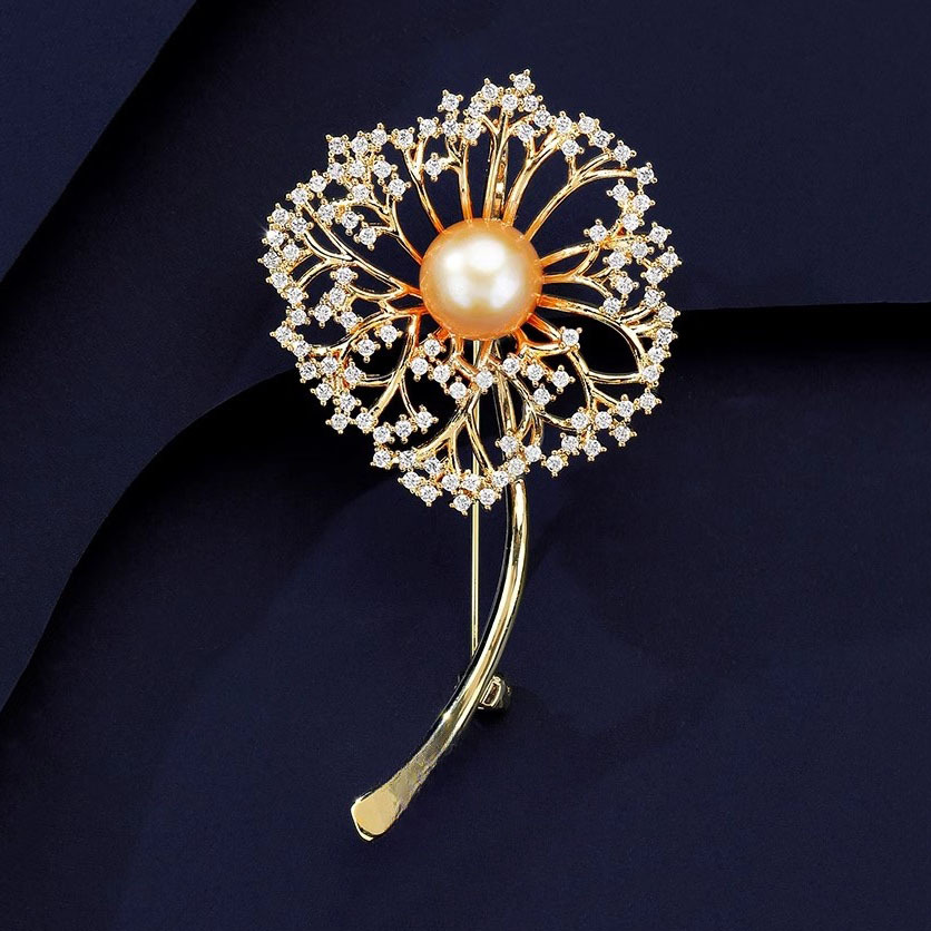 Exquisite Dandelion Brooch, High-End Women's Versatile and Luxurious Flower Corsage, Cute Japanese Style Pearl Brooch Accessories