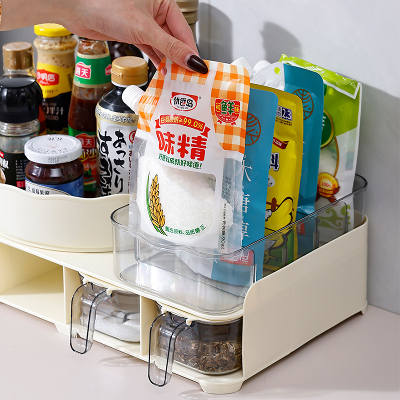ホームキッチンカウンタートップ調味料ボックス調味料袋収納ボックス調味料瓶調味料ボトル醤油酢収納ボックスセットボックス|undefined