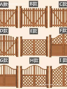 Anticorrosive Wood Fence Garden Fence Door Courtyard Yard Fence Outdoor Solid Wood House Railing Outdoor Fence Guardrail