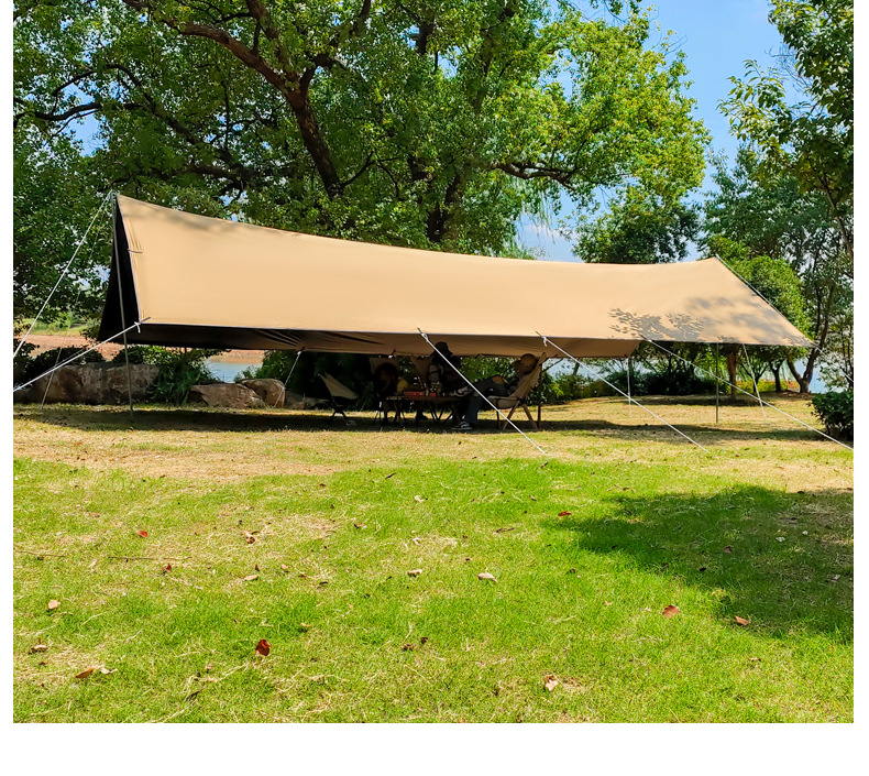 Multi-Hanging Point Black Vinyl Tarp for Outdoor Camping, Sunshade, Sun Protection, Large Size Tent Cover, Thickened to Resist Heavy Rain