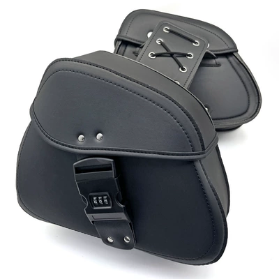 Waterproof Side Bags for Scooters, Motorcycles, and Electric Vehicles; Saddlebags for Storage and Organization; Motorcycle Rider Bags (Motorcycle Safety Supplies) - black-combination-lock-length-32-width-11-height-268cm