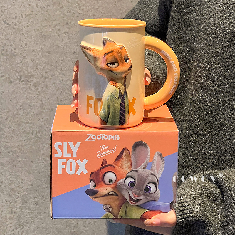 Zoo Mad City Judy Leopard Cop Cop Cops de cerámica taza de café taza de desayuno taza de agua taza de agua casa taza de agua