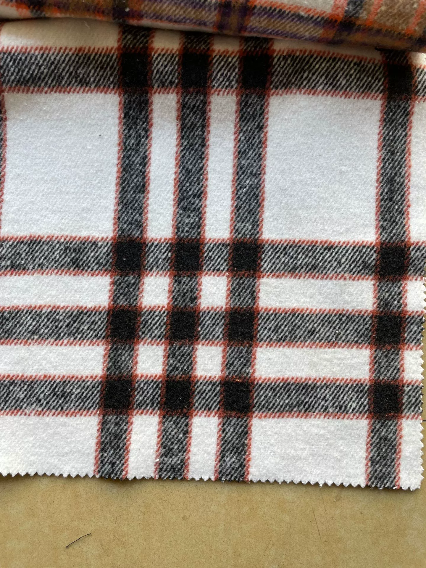 Mao woolen hair color weaving grid cloth polyester cotton double-sided woolen shirt cloth material 270-450G factory undertake orders