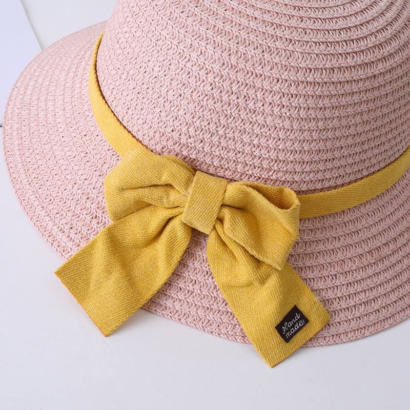147g Weight Hat Classification straw Fabric Type Straw Hat Hats Type 1 Piece, 1 Set Quantity Holiday, Outdoor Occasion Bow Knot Pattern All Seasons Season Children Unisex Gender Sweet Style Children Unisex Sweet Bow Knot Straw Hat 21