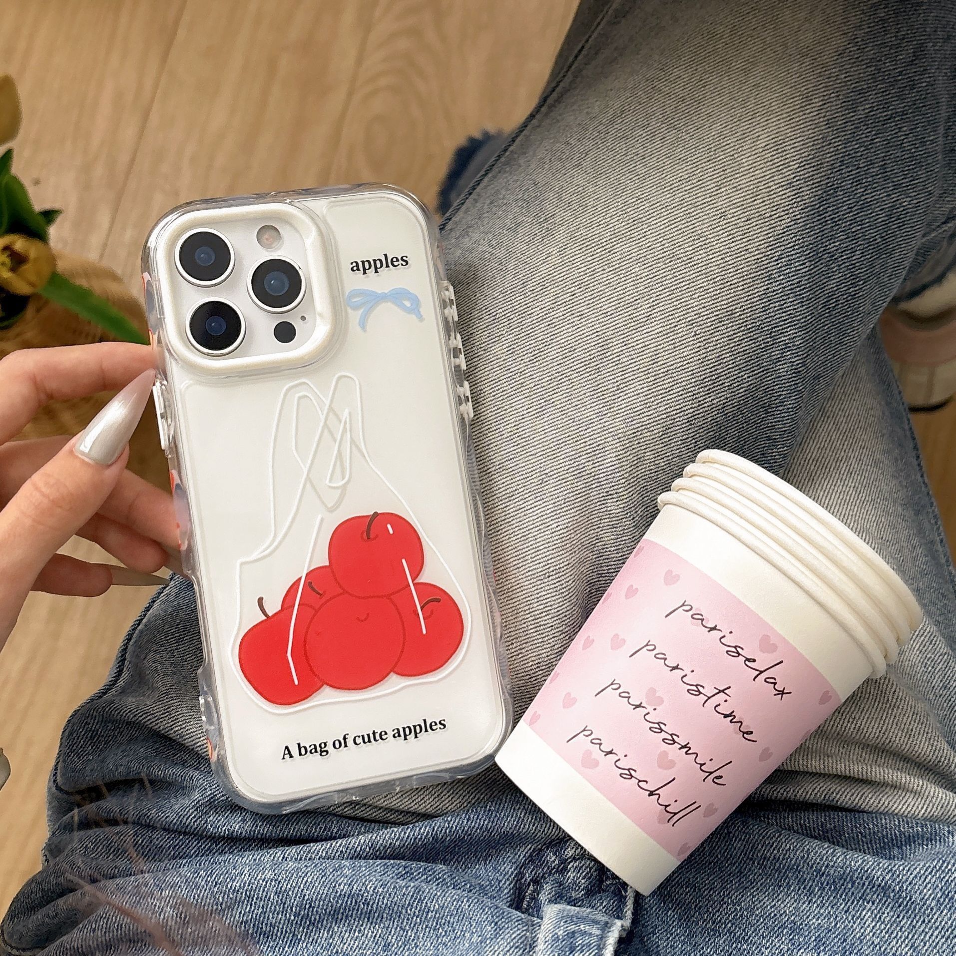 Bolso de línea simple Apple rojo para iPhone15/16 Apple 16Pro funda para teléfono móvil 14ProMax femenino 13