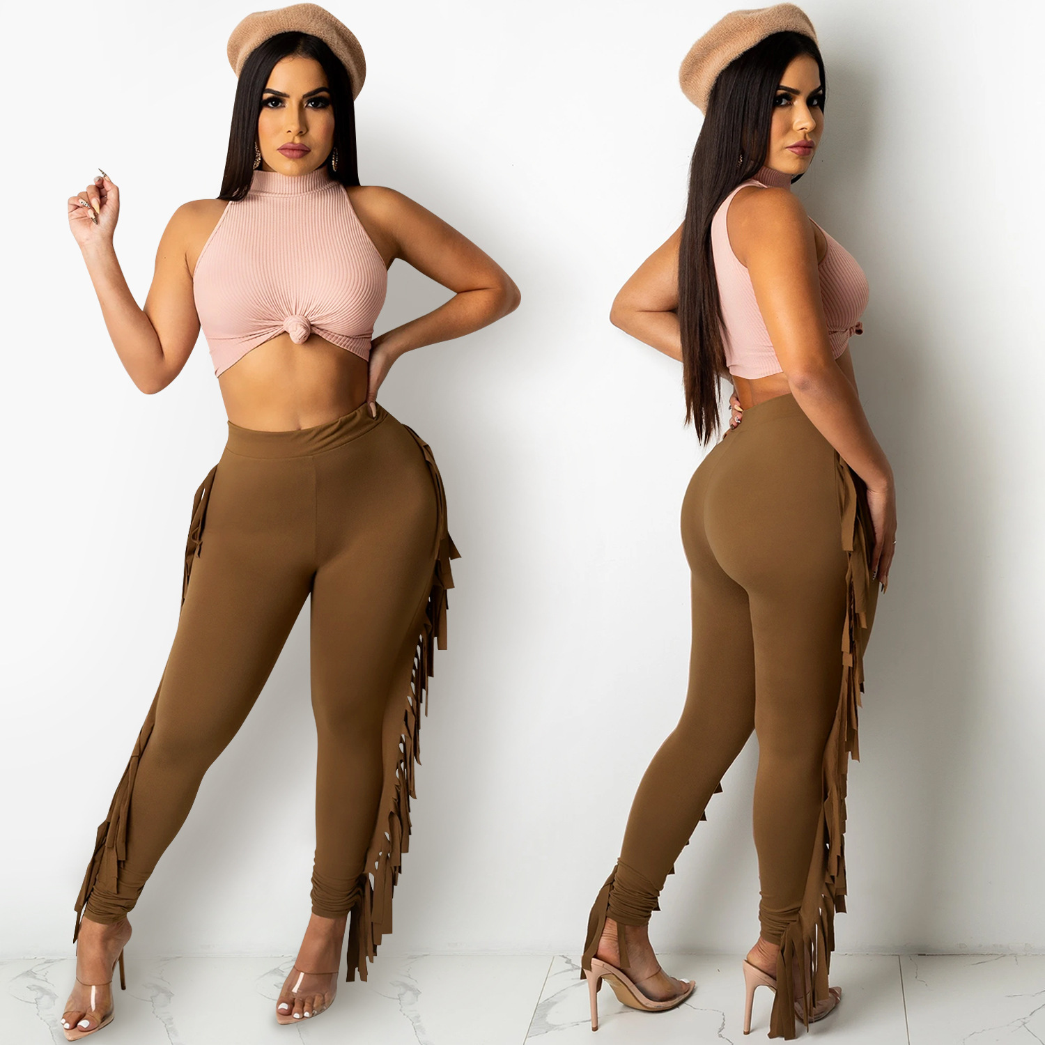 C5369 precio especial sin reembolso sin cambio de ropa de moda transfronteriza con cuidado, chaleco sin mangas, pantalones largos de dos piezas