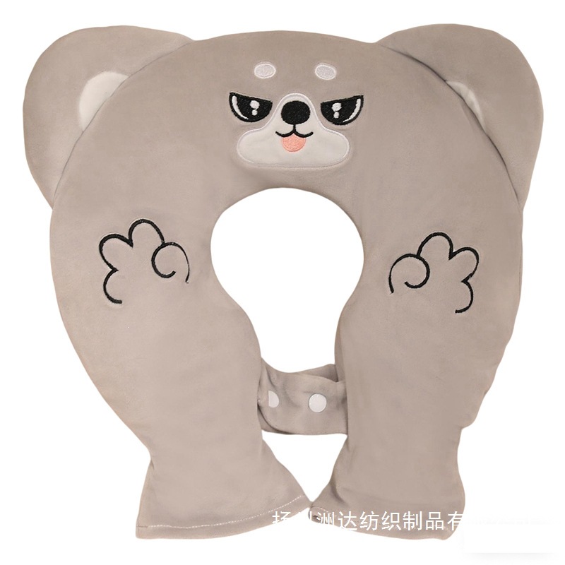 Bolsa de agua caliente de almohada en forma de U de dibujos animados a prueba de explosiones calentamiento compresas calientes protectoras de cuello desmontables y lavables bolsas de agua caliente de inyección de flujo de peluche otoño invierno image 5