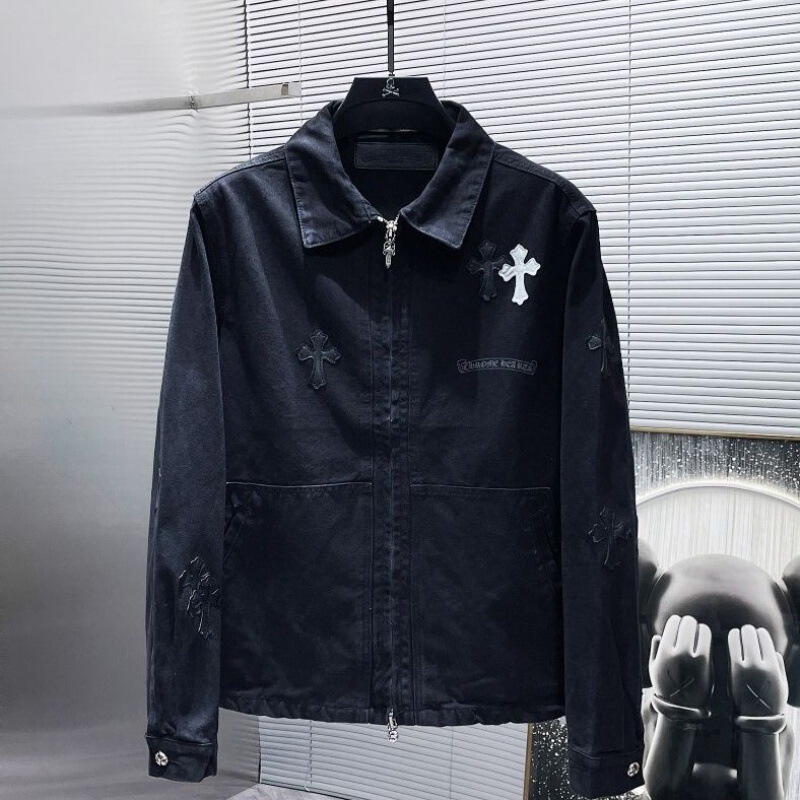 Croza New Casual Loose All-match Men's and Women's Denim Jacket Leather Cross Trendy Croza New Casual Loose All-match Men's and Women's Denim Jacket Leather Cross Trendy