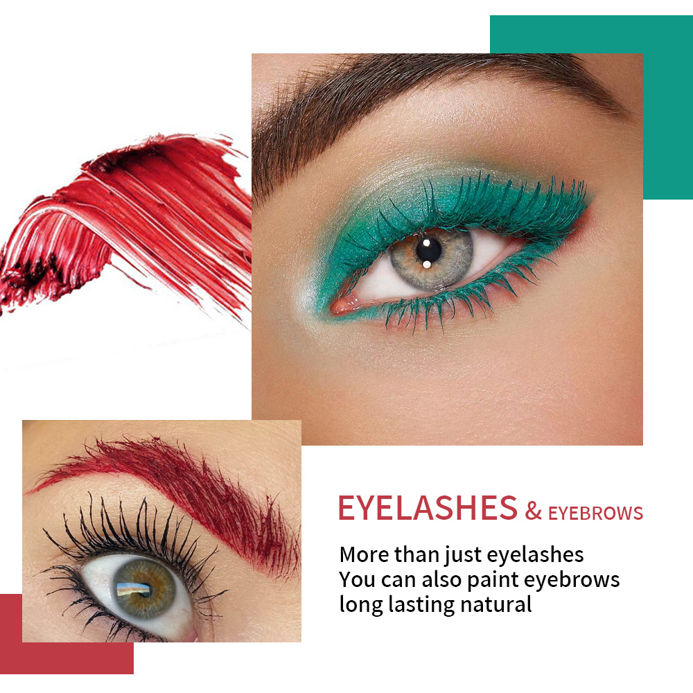 Bunte Mascara-Grundierung, wasserfest, schweißhemmend, nicht schwindlig, färbend, langes Locken, dickes weißes Augenschwarz_voghion.com