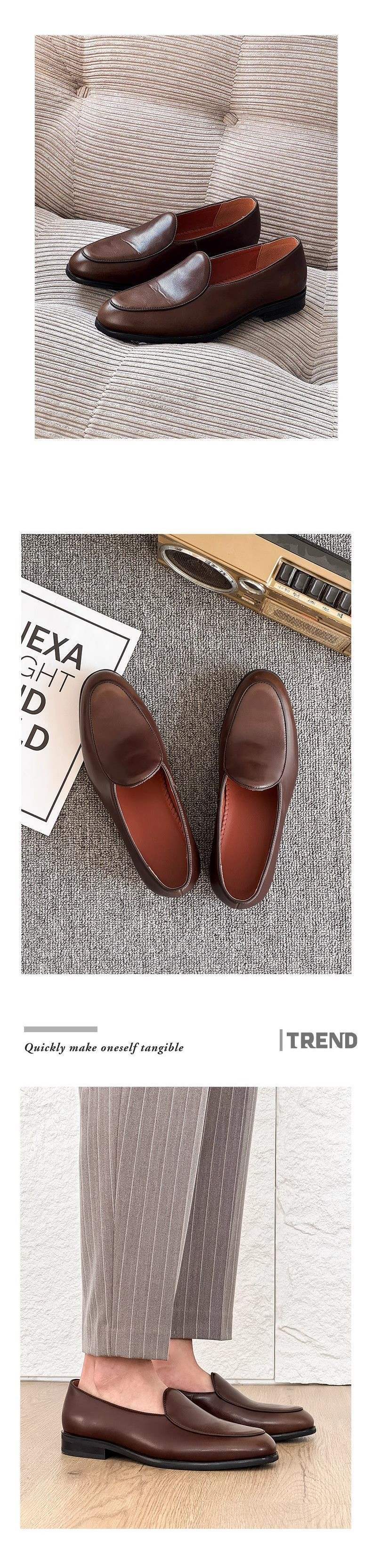 Mocassins ShoeVault Dopamine Fashion, nouveaux modèles pour hommes d'affaires, formels, noirs brillants, parfaits pour les trajets quotidiens, les mariages et les cérémonies de Derby._voghion.com