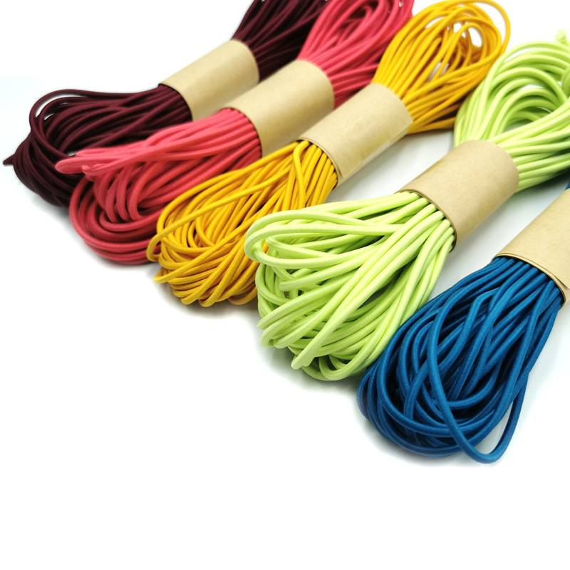 400个颜色现货2-2.5-3mm乳胶丝松紧绳服装圆橡筋绳皮筋绳高弹力