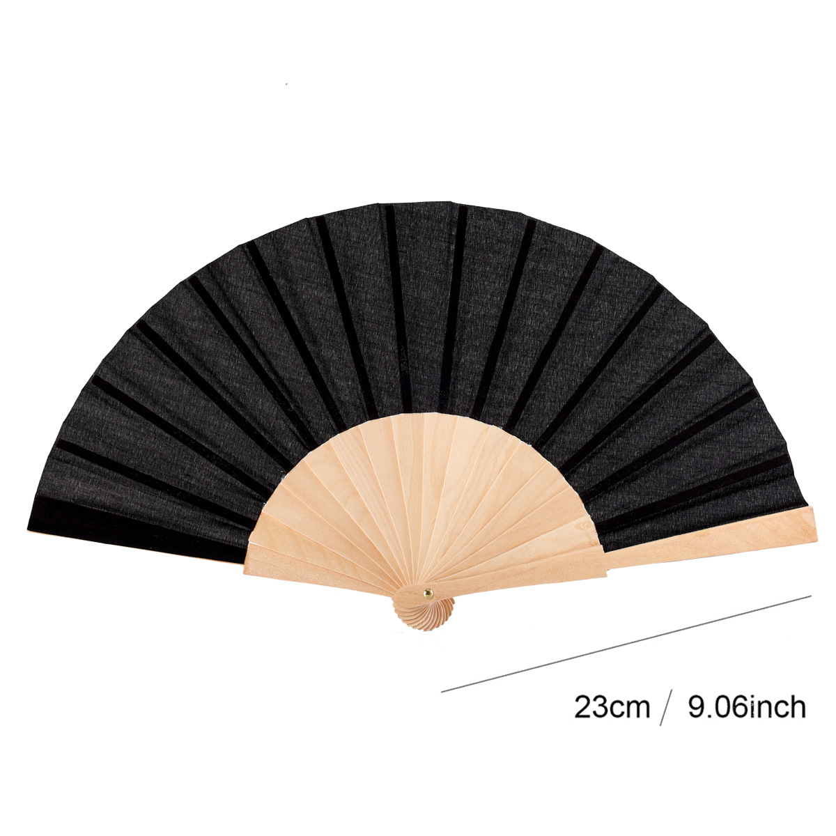 Abanico Plegable de Madera de 23 cm de Madera y Poliéster Algodón Portátil para Uso Diario image 21