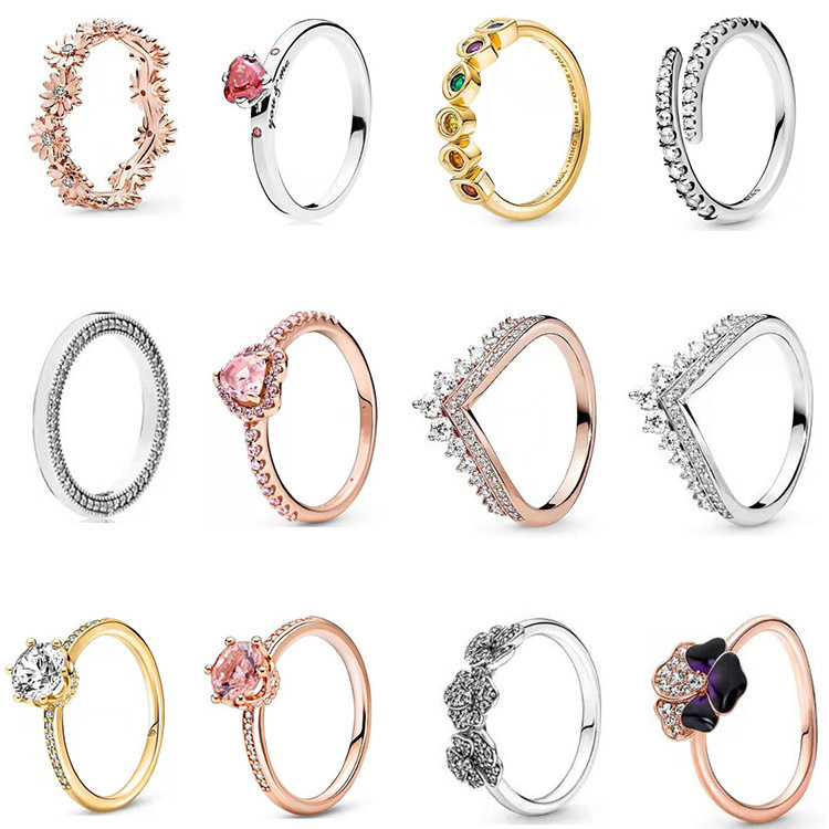 1 Piece Fashion Heart Shape Copper Plating Zircon Rings display picture 1