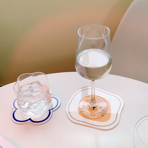 Artlan Acrylic Cartoon Cup Mat Simple Anti-Scald Anti-Slip Bowl Mat Instagram Style Creative High-Temperature Resistant Home Use Tea Cup Mat