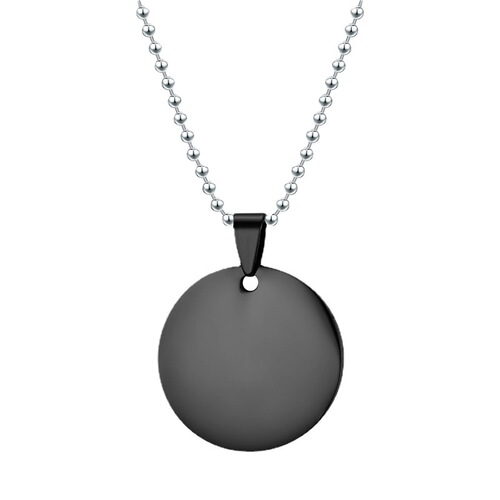 Circular coin stainless steel military badge dog tag metal badge cat identity card pet blank engraving titanium steel pendant
