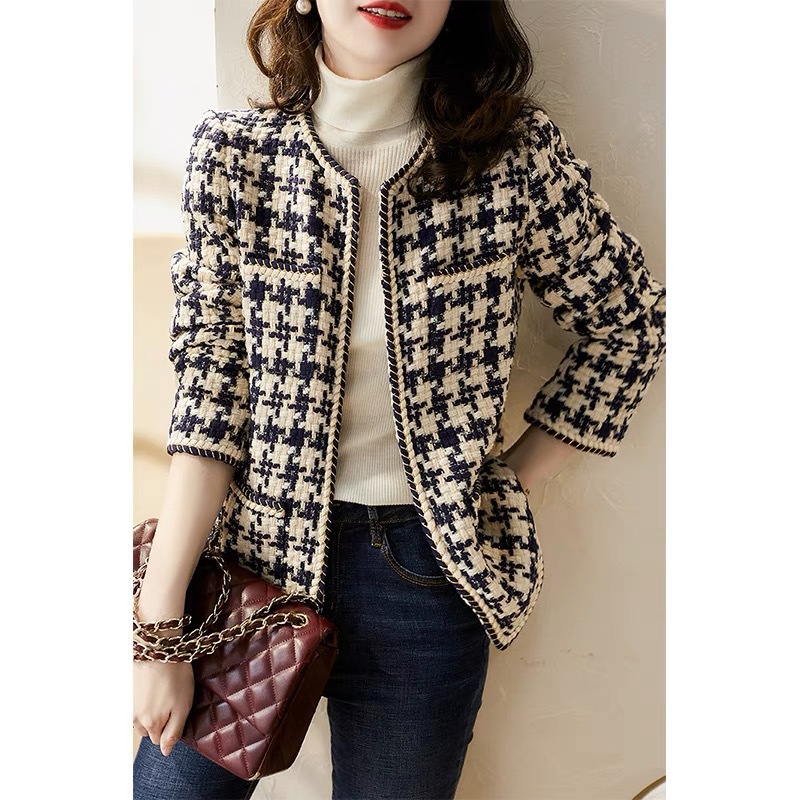 Tweed Style Jacket 2025 New Women's Spring & Fall Versatile Ladylike Tweed Top Slimming Look Goddess Style Winter Wear